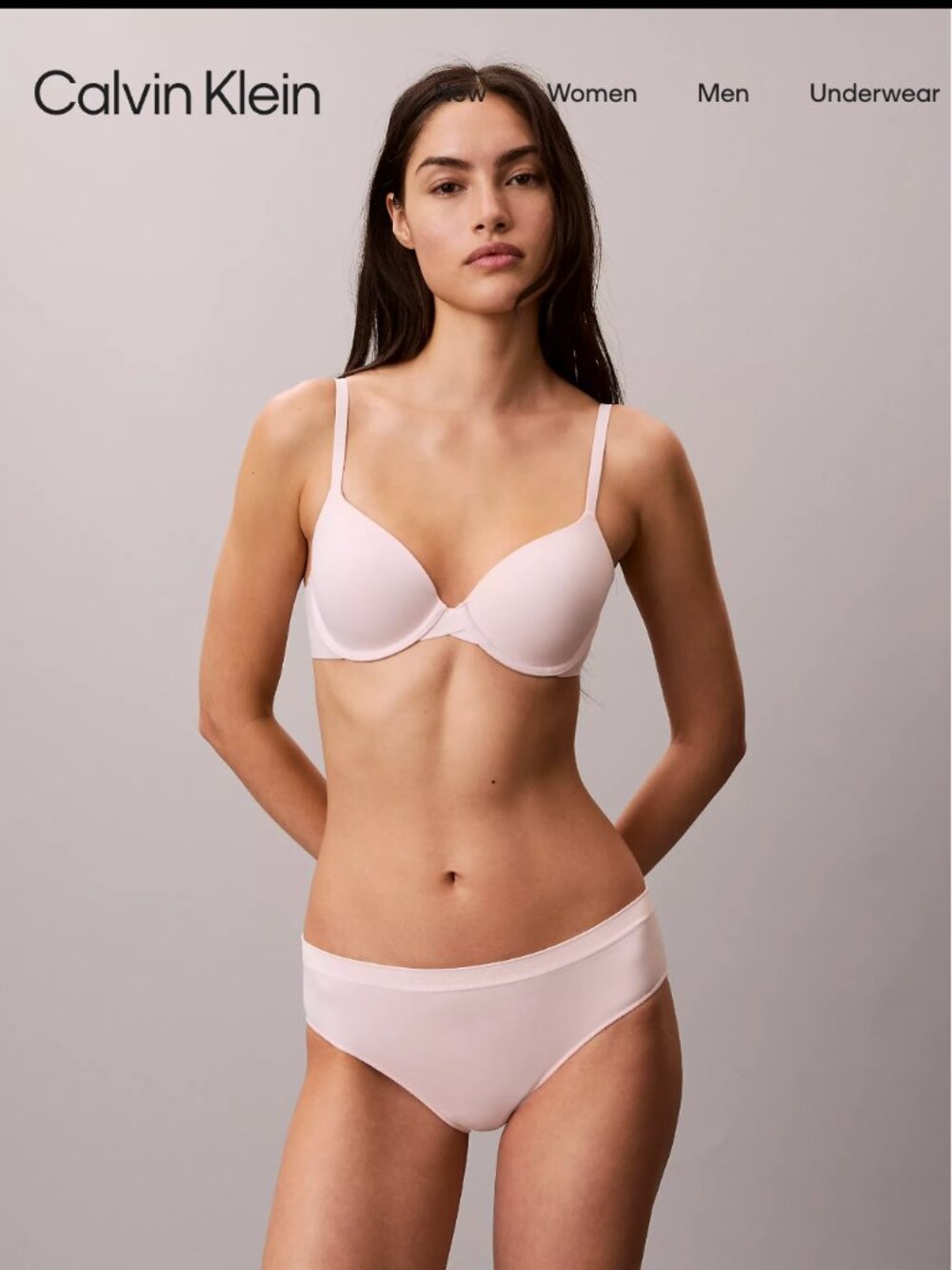 Calvin Klein Perfectly Fit Modern T-Shirt Bra 34DD Light Pink Nymphs Thigh